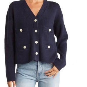Alex Mill Jo Ribbed Cotton Cardigan Navy M